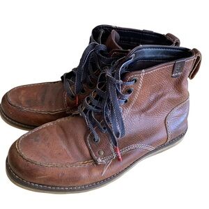 Crevo Buck Lace Up  Mens Brown Leather Casual Boots size 10 Caramel